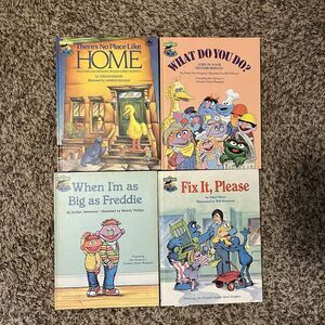 Vintage 1980s Sesame Street Book Club Hardback Lot of 4 Educational
